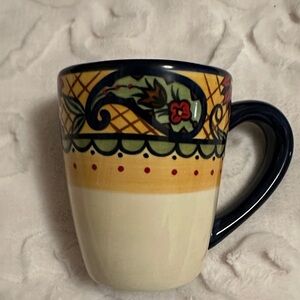 Corsica Crown Home Jewel Hand Painted Ceramic Mug with Floral Design